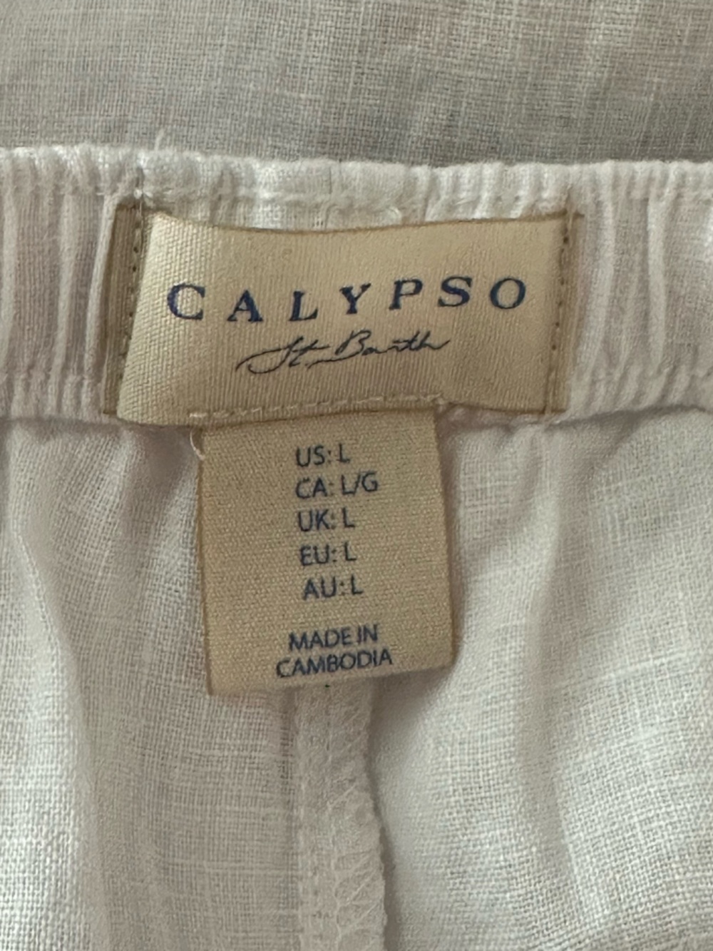 New! Calypso St Barth White 100% Linen Shorts - Size Large - Picture 6 of 7
